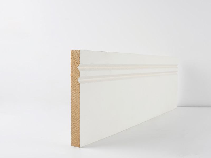 white primed double shaker skirting