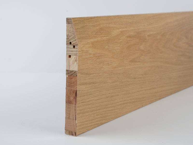 oak chamfered skirting varnished